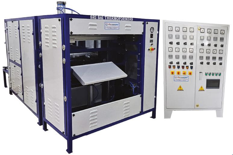 AUTOMATIC  VACUUM FORMING MACHINE WITH SHEAR CUTTER